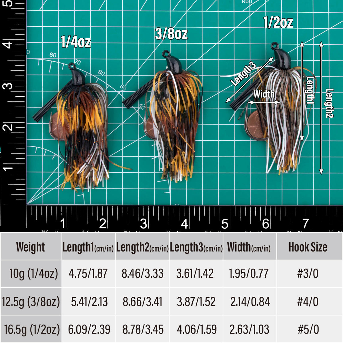 Dr.Fish 2pcs Weedless Bass Fishing Jigs