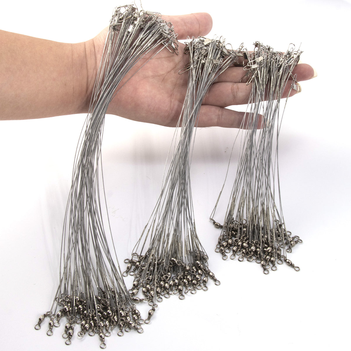 Dr.Fish 50pcs Stainless Steel Wire Leader 40lb 15-25cm