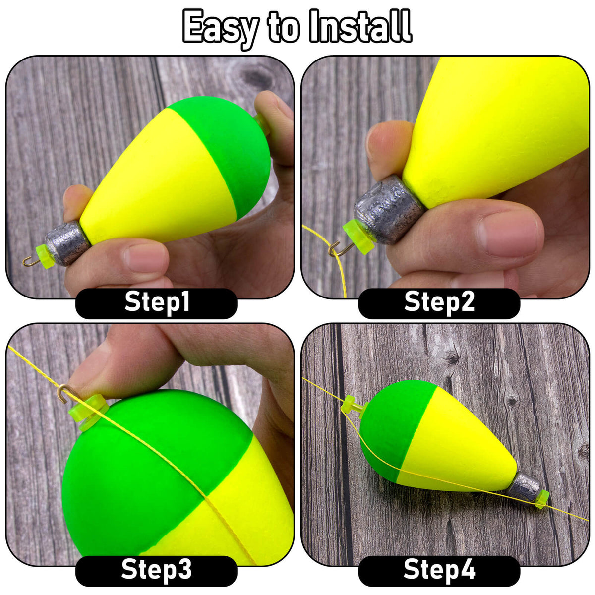 Dr.Fish 5pcs Snap-on Weighted Bobbers Floats