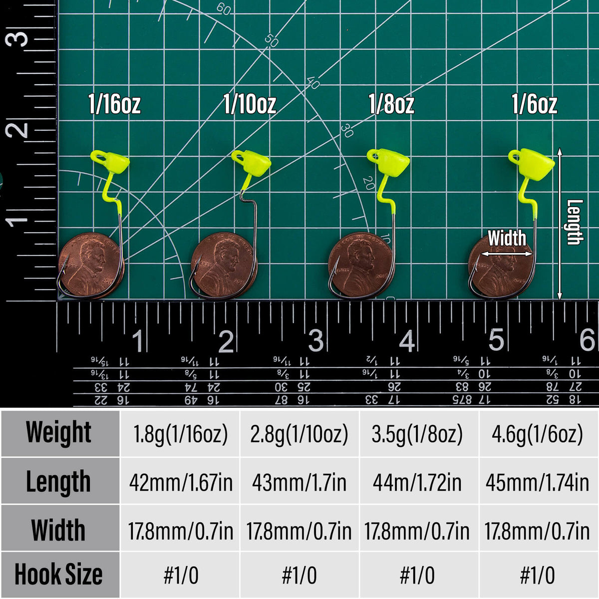 Dr.Fish 10pcs EWG Ned Rig Jig Heads 1/16oz-1/6oz