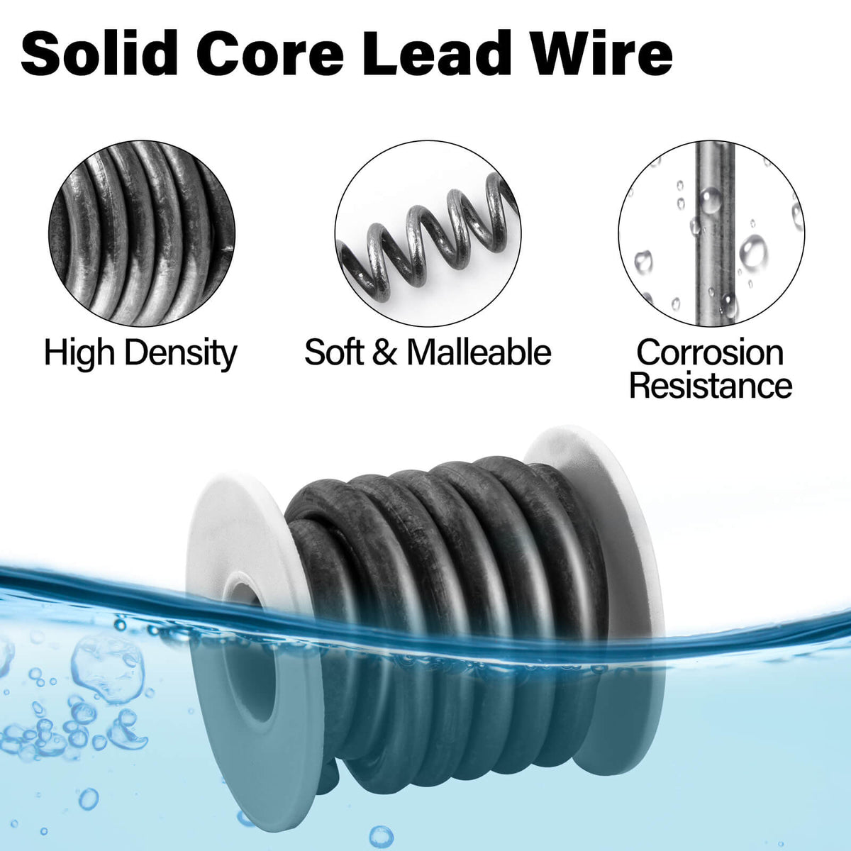 Dr.Fish Solid Core Lead Wire Fishing Line 1/4"-1/8"