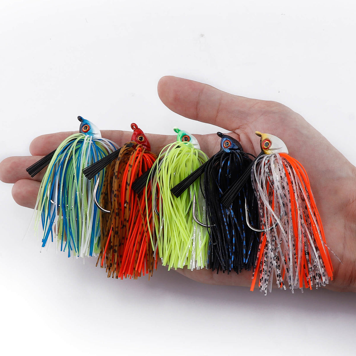 Dr.Fish 2pcs Weedless Bass Swim Jigs 3/8oz-1/2oz