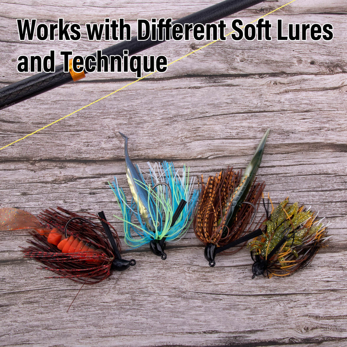 Dr.Fish 2pcs Weedless Bass Fishing Jigs