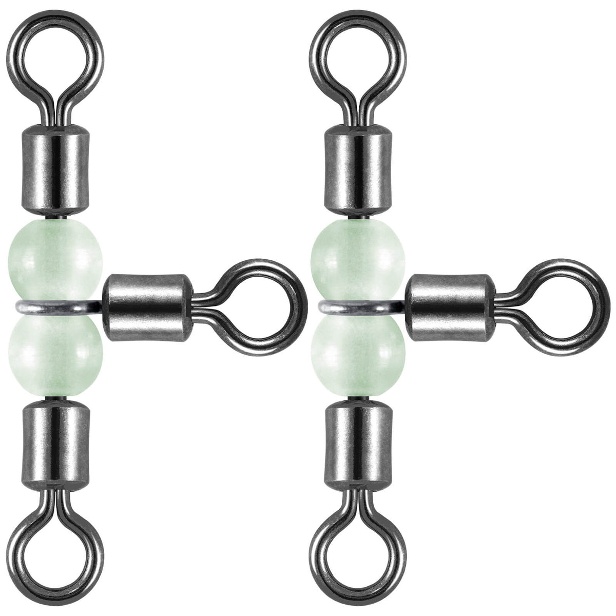 Dr.Fish 20pcs 3-Way Barrel Swivels with Glow Beads 18-126lb