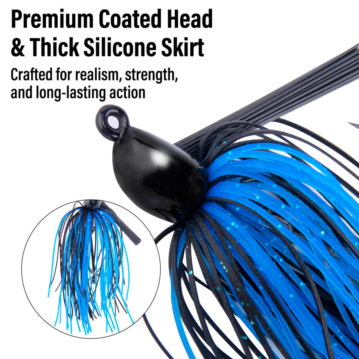 Dr.Fish 2pcs Weedless Bass Fishing Jigs