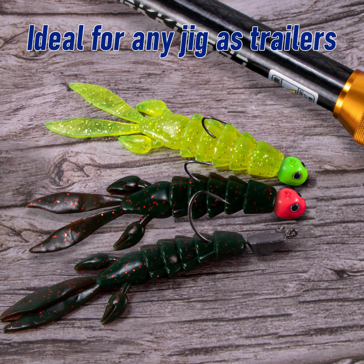 Dr.Fish 10pcs Crawfish Plastic Soft Bait 4''/4.7''
