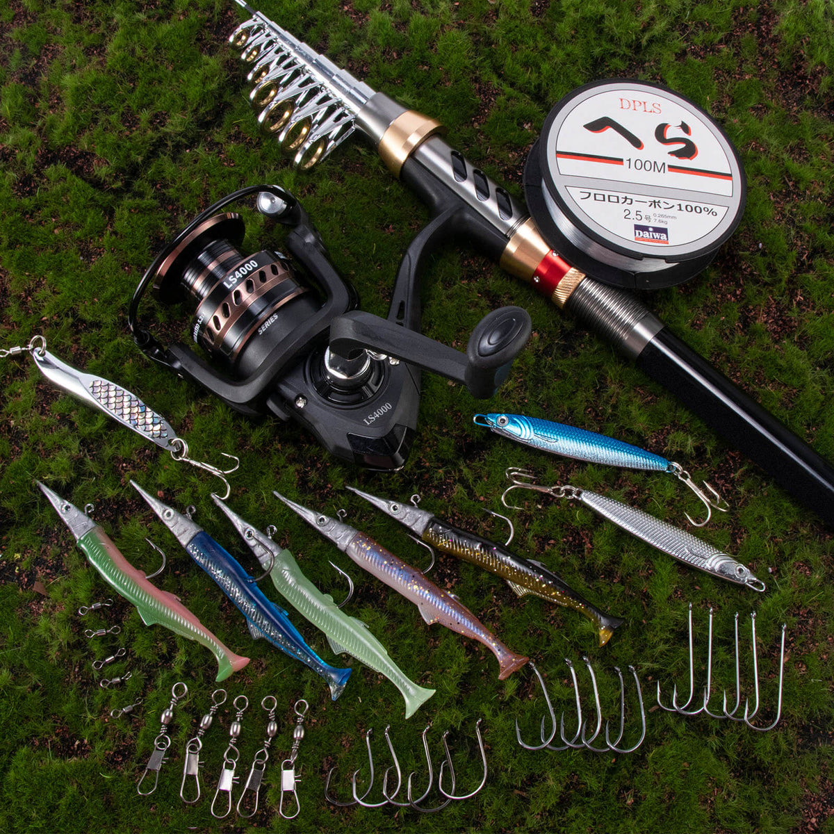 Dr.Fish 6-8FT Telescopic Fishing Rod and 4000 Spinning Reel Combo