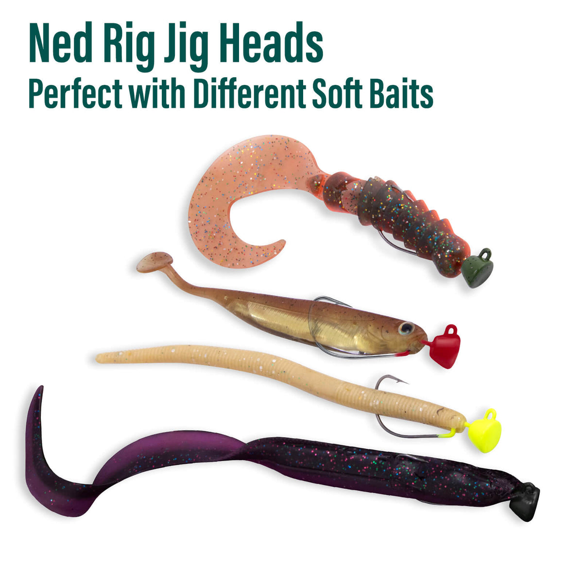 Dr.Fish 10pcs EWG Ned Rig Jig Heads 1/16oz-1/6oz