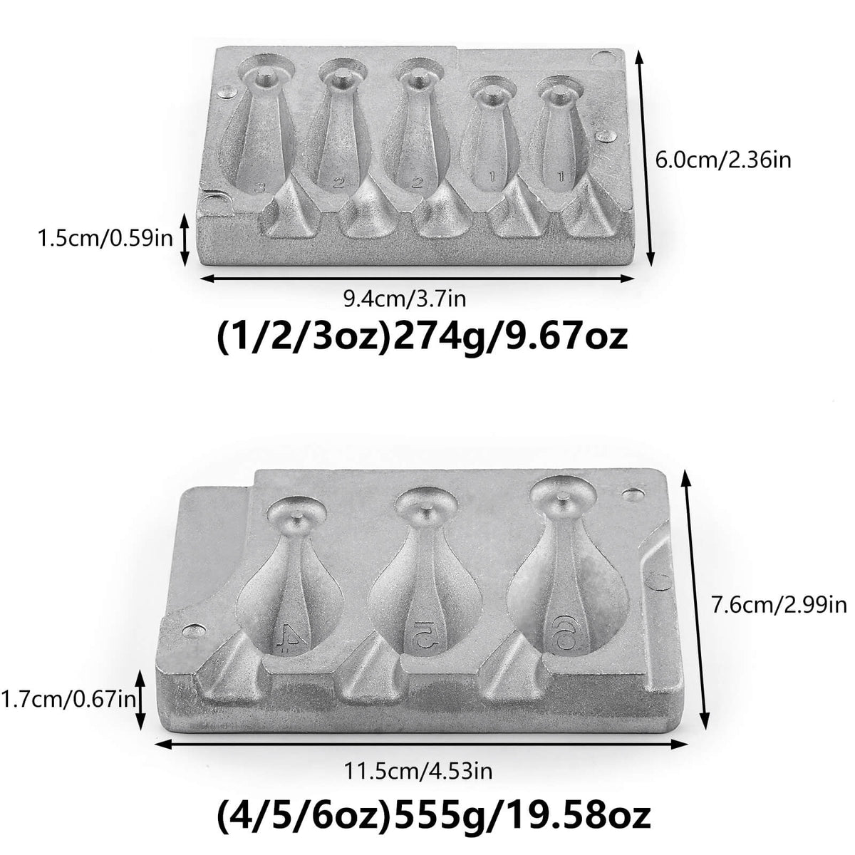 Dr.Fish Bank Sinker Mold for DIY Fishing Weights