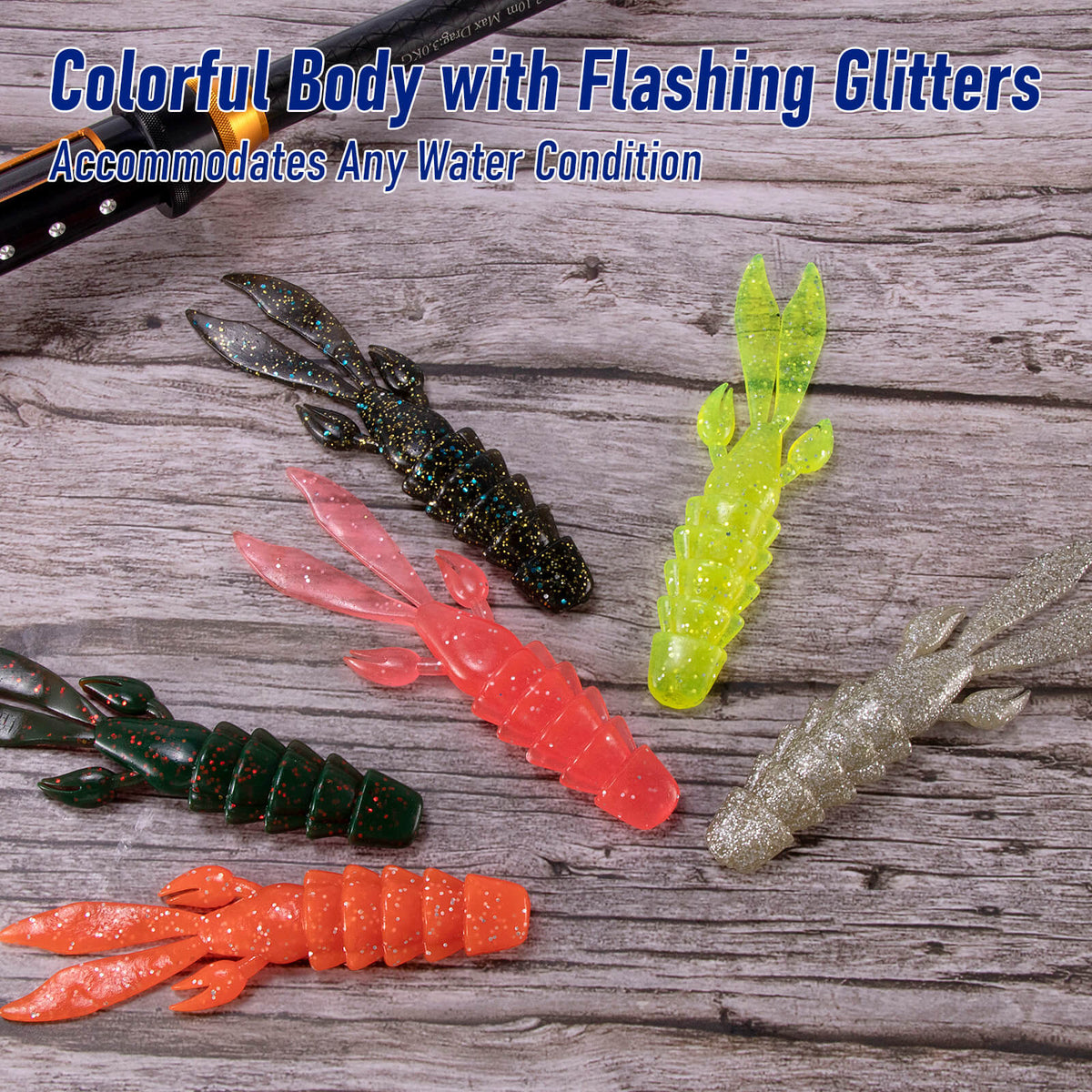 Dr.Fish 10pcs Crawfish Plastic Soft Bait 4''/4.7''