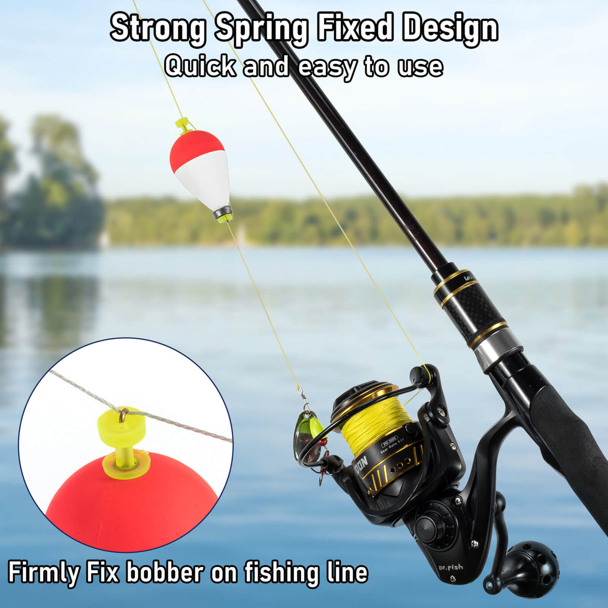 Dr.Fish 5pcs Snap-on Weighted Bobbers Floats
