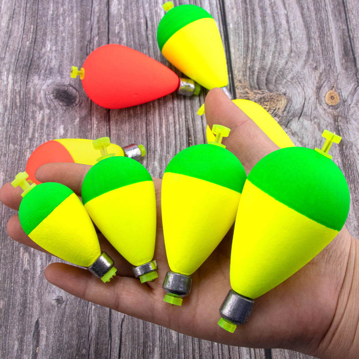 Dr.Fish 5pcs Snap-on Weighted Bobbers Floats