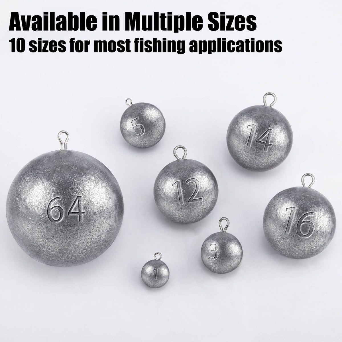 Assorted cannonball sinkers multiple sizes saltwater fishing weights