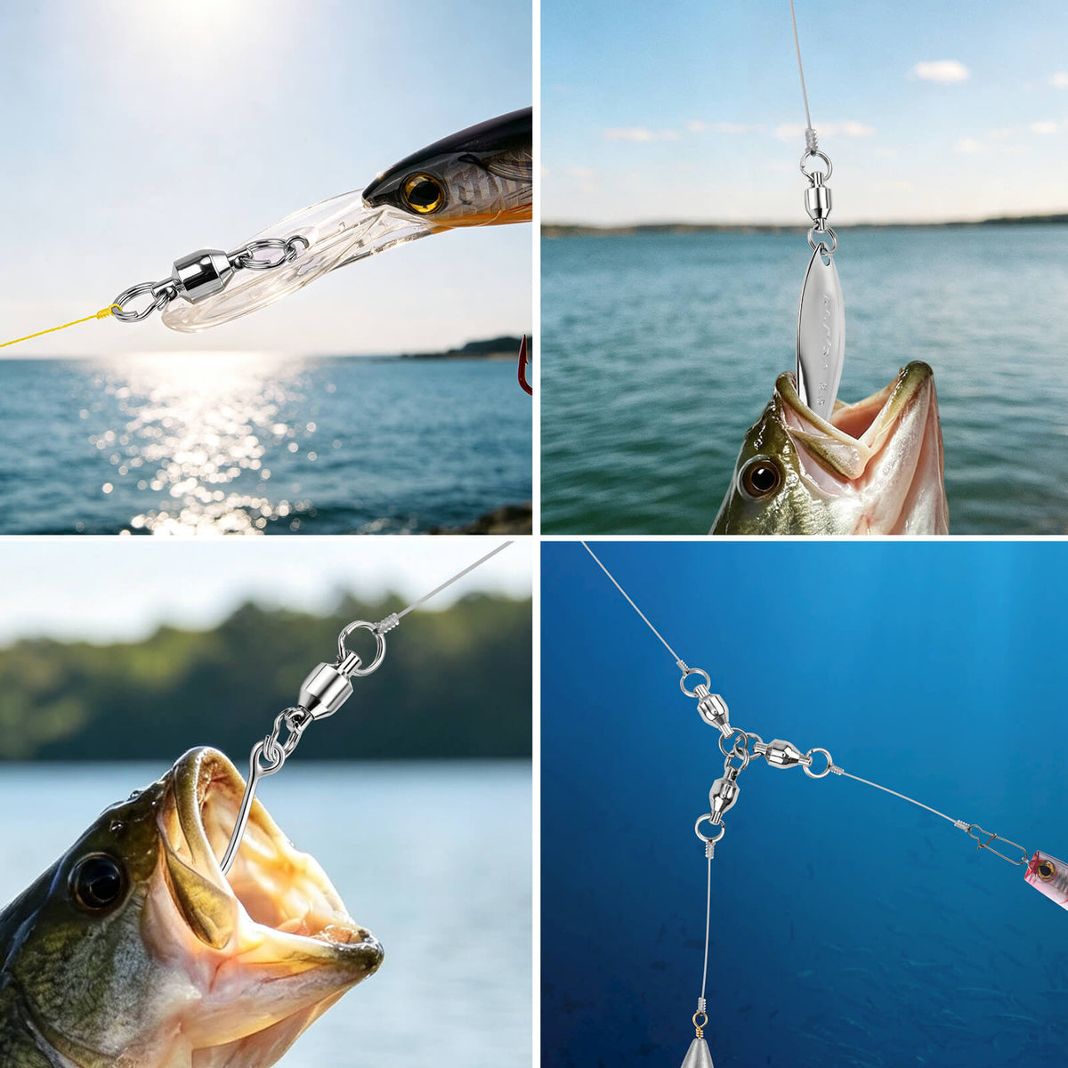 Ball bearing swivels multiple fishing rigs saltwater freshwater