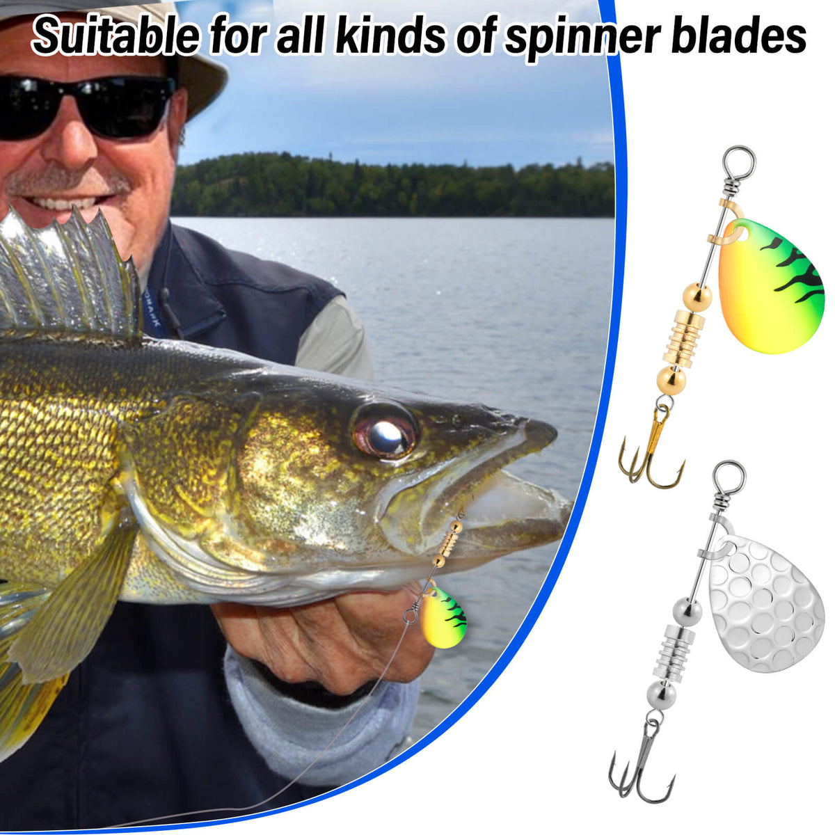 Dr.Fish 100pcs Folded Spinner Clevis