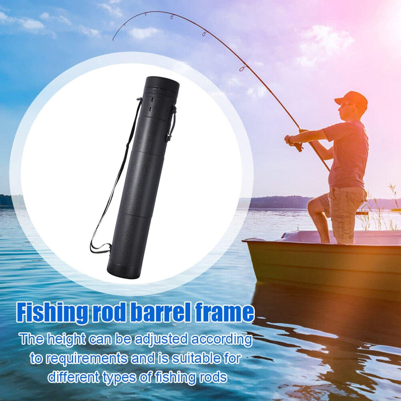 Dr.Fish 2pcs large Telescoping Rod Tube + 6 Wrap Tie Fishing Pole Storage