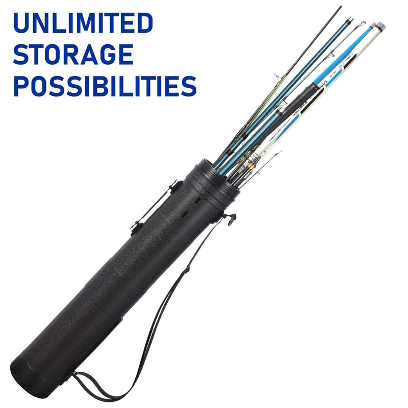 Dr.Fish 2pcs large Telescoping Rod Tube + 6 Wrap Tie Fishing Pole Storage