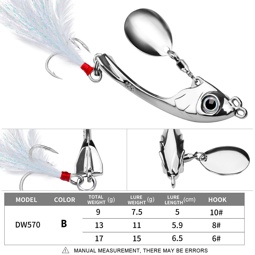 Dr.Fish 1 pcs Metal Spinner Lure Fishing Spoons 9g 13g 17g