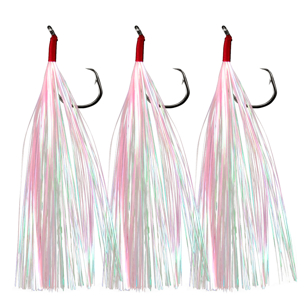 Dr.Fish 10 pcs Teaser Hooks for Hi/Lo Rig Fluke Flounder Rig #1/0-#5/0