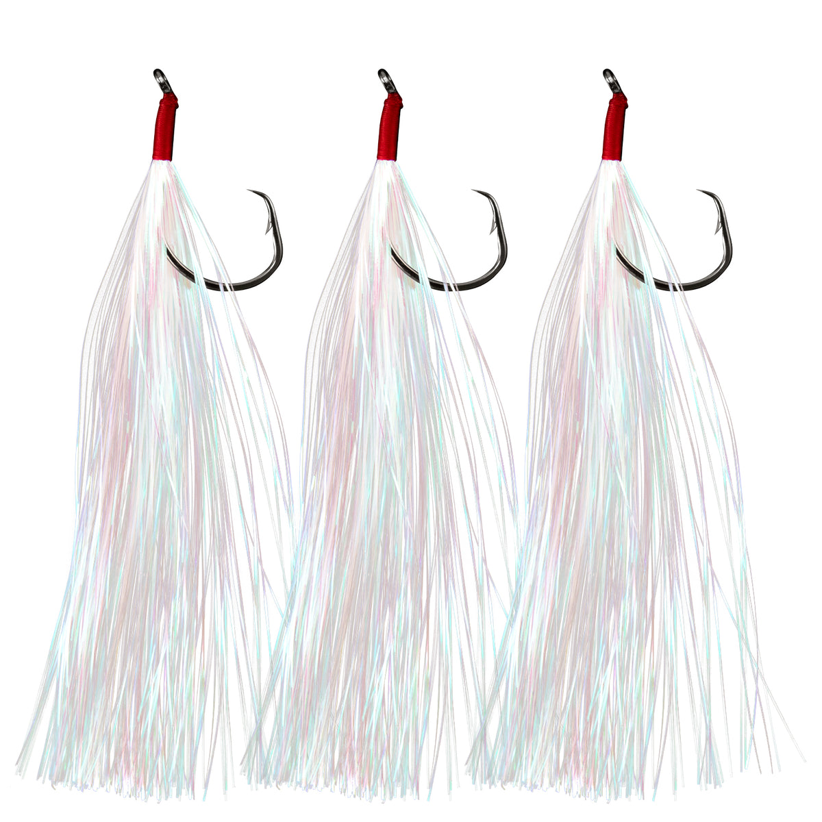 Dr.Fish 10 pcs Teaser Hooks for Hi/Lo Rig Fluke Flounder Rig #1/0-#5/0