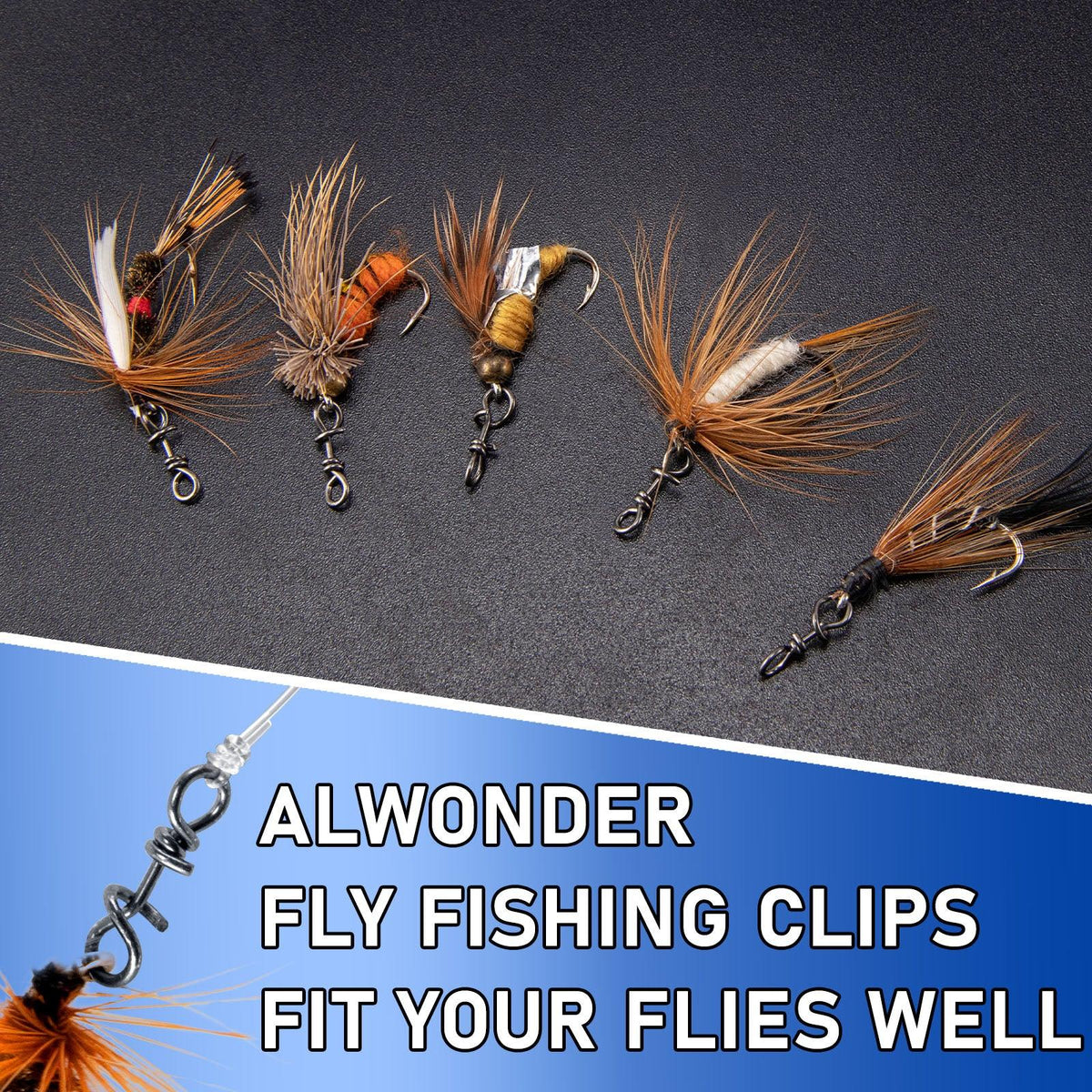 Dr.Fish 150-Pack/Box Fly Fishing Snap twist clip 7-16lb - Dr.Fish Tackles