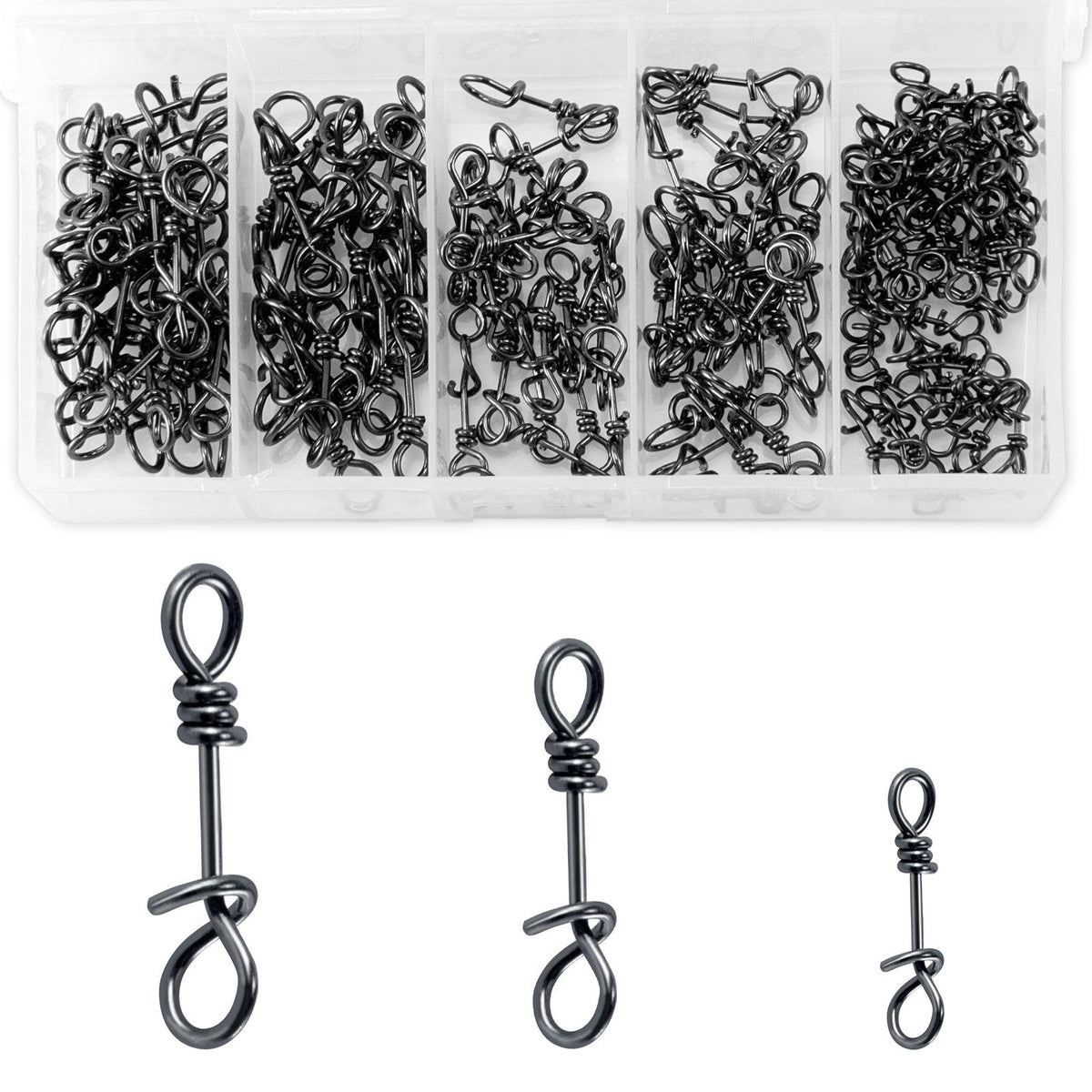 Dr.Fish 150-Pack/Box Fly Fishing Snap twist clip 7-16lb - Dr.Fish Tackles