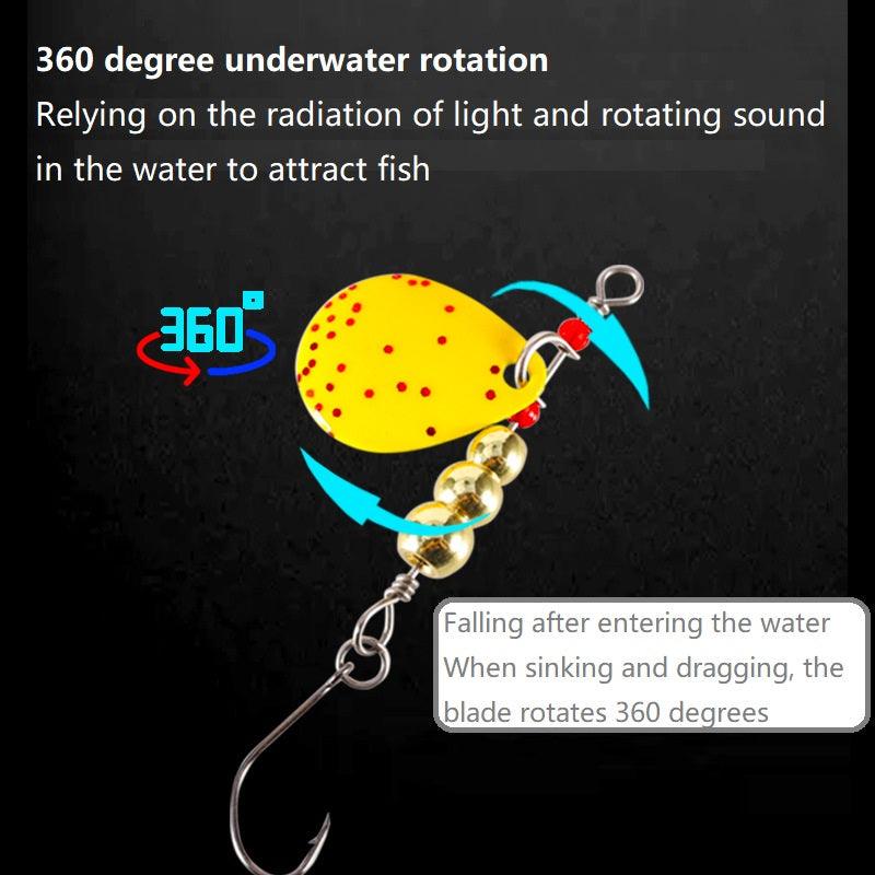 Dr.Fish 2 pcs Shining Spinner with Single Hook 3.5g 4.5g