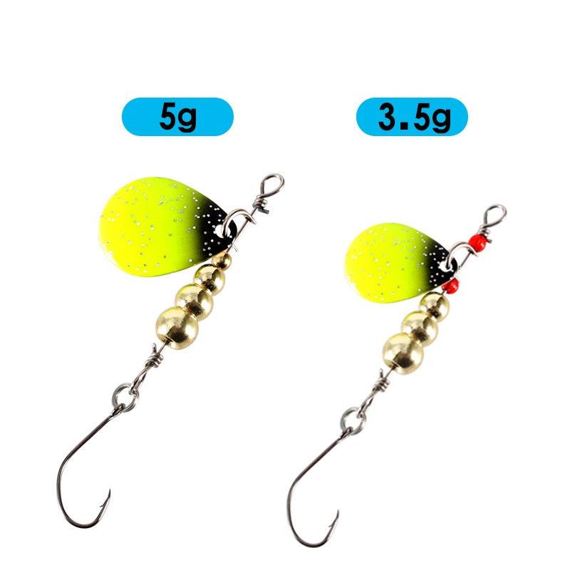 Dr.Fish 2 pcs Shining Spinner with Single Hook 3.5g 4.5g