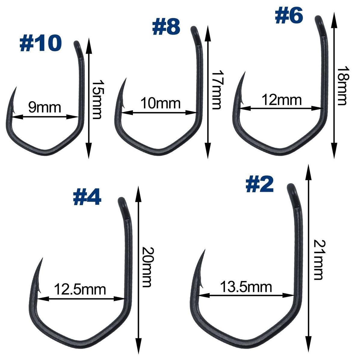 Dr.Fish 30pcs Carp Fishing Claw Hooks #2-#10 - Dr.Fish Tackles