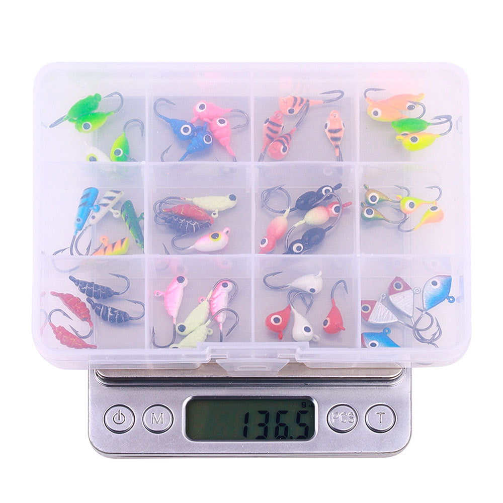 Dr.Fish 48pcs Ice Fishing Jig with Box