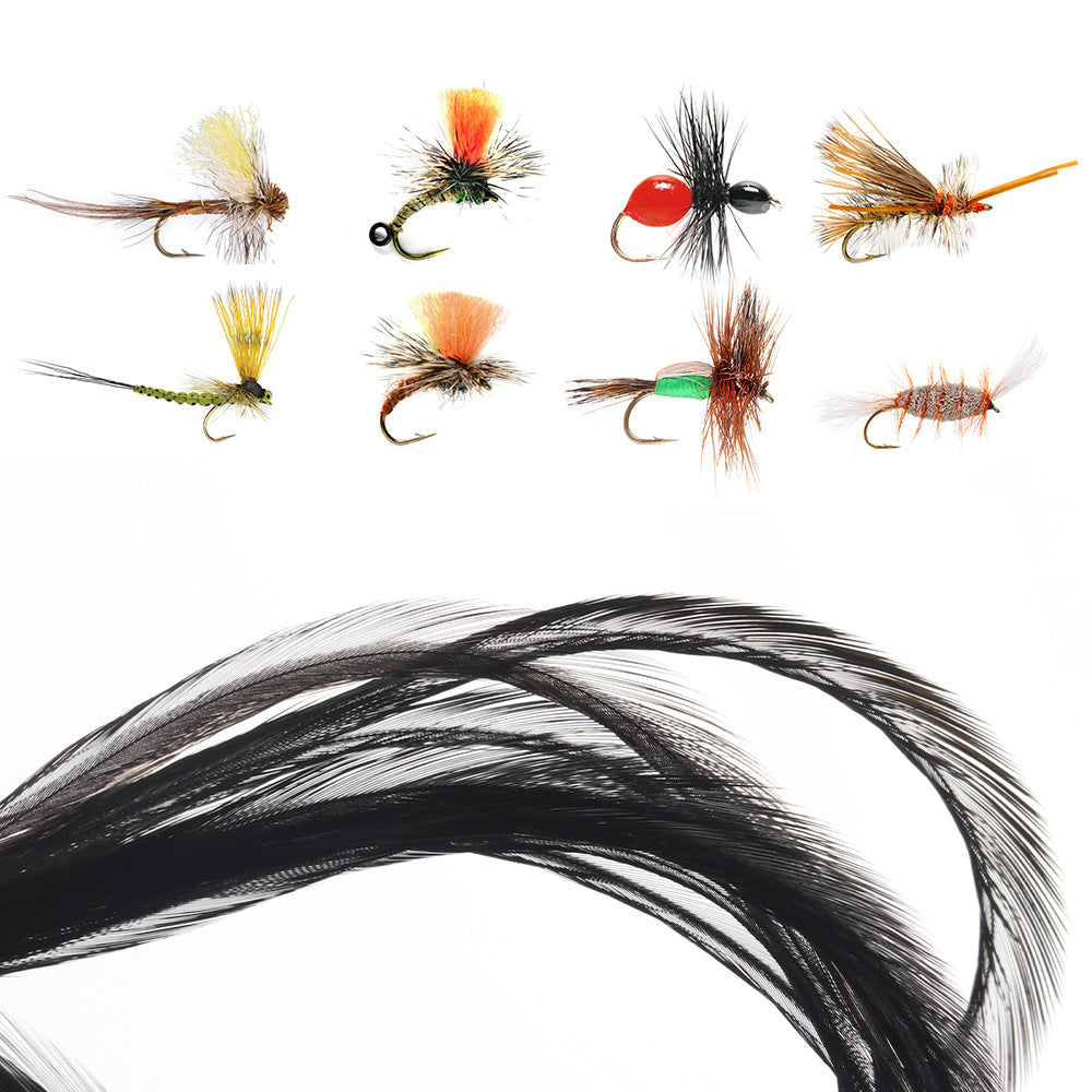 Dr.Fish 5pcs/10pcs Rooster Saddle Hackles Fly Tying Materials  25-32cm (5 colors)