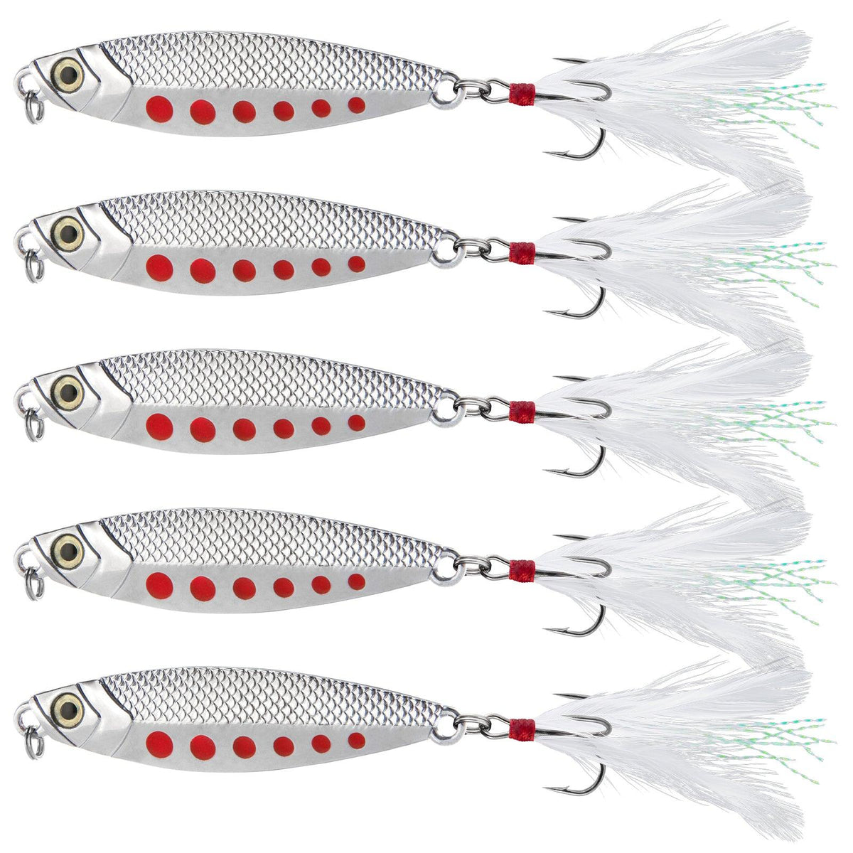 casting metal spoon fishing lure Dr.Fish 5pcs Metal Casting Spoon 1/2oz-1oz Silver / 1/2oz 2.4''