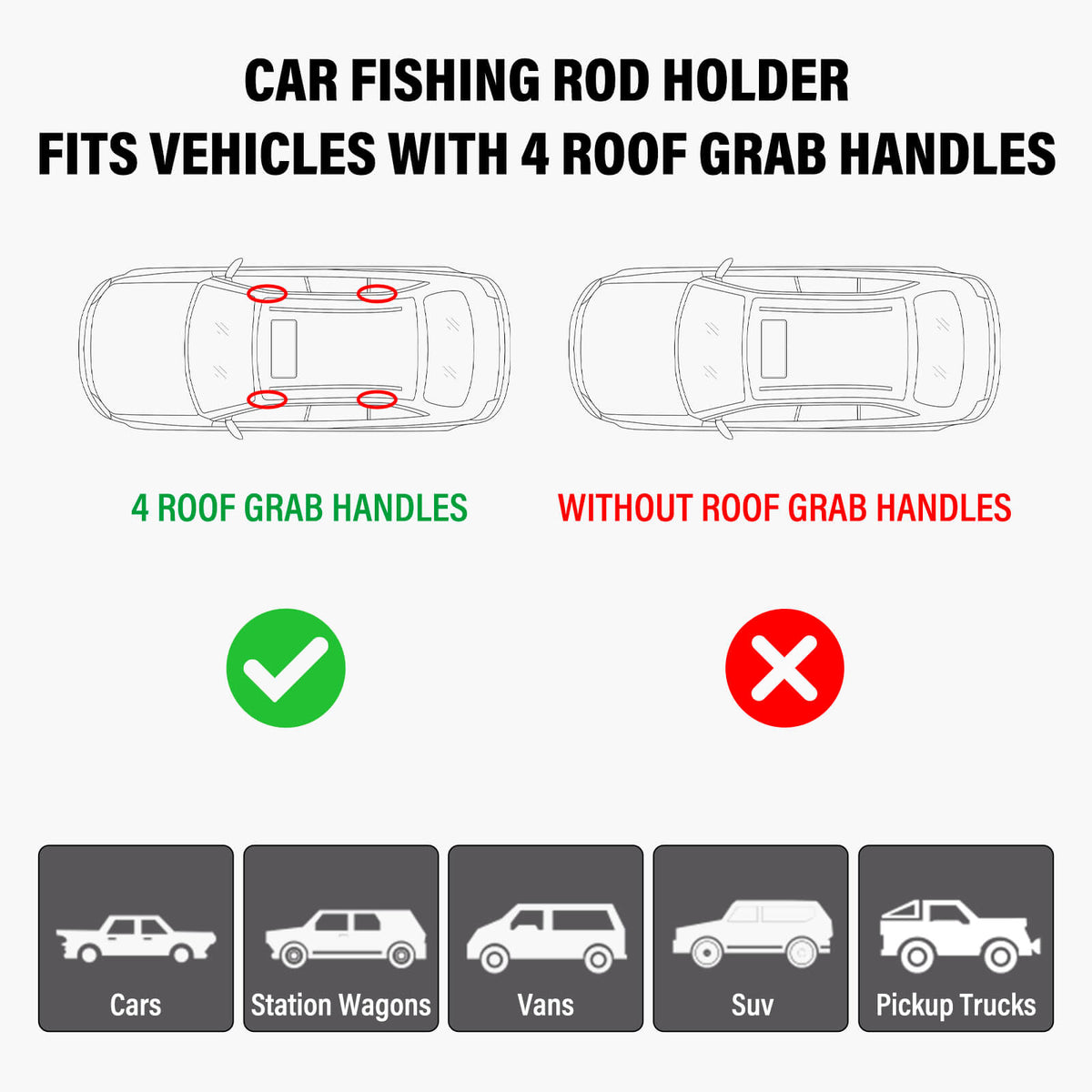Dr.Fish Car Fishing Rod Holder 5-Rod Adjustable Rack