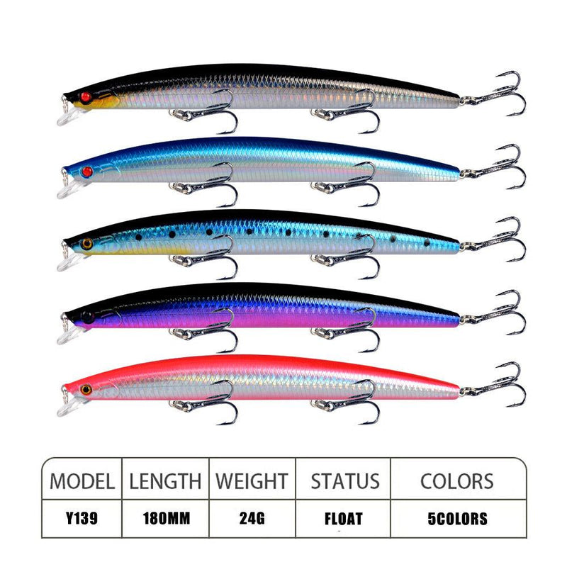Dr.Fish Fishing Lures PVC Floating Hard Baits with 3 Hooks 5 Colors 18cm 24g - Dr.Fish Tackles