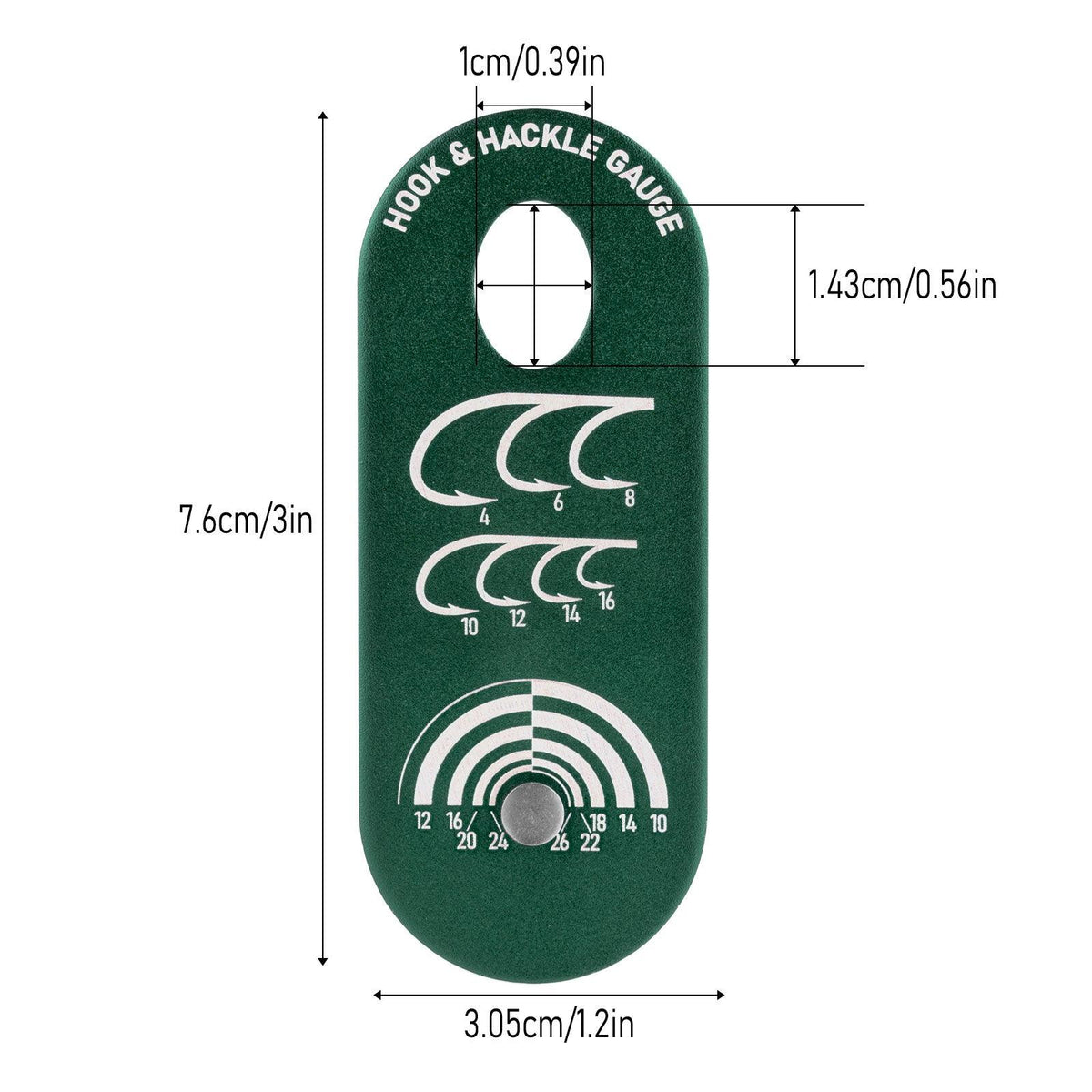 Dr.Fish Metal Whiting Farms Hackle Gauge