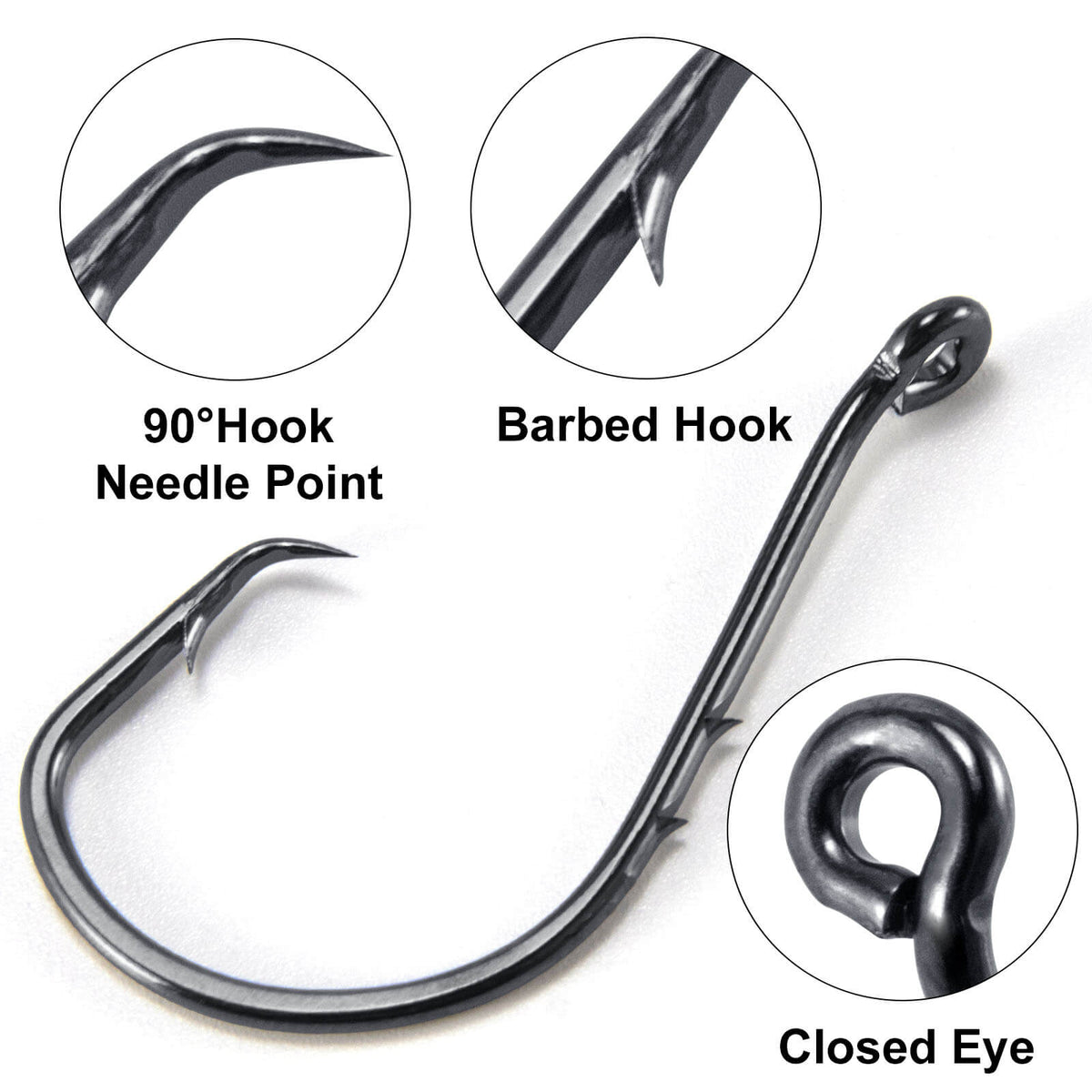 Dr.Fish 100pcs Baitholder Fishing Hooks with Double-Barbed Shank