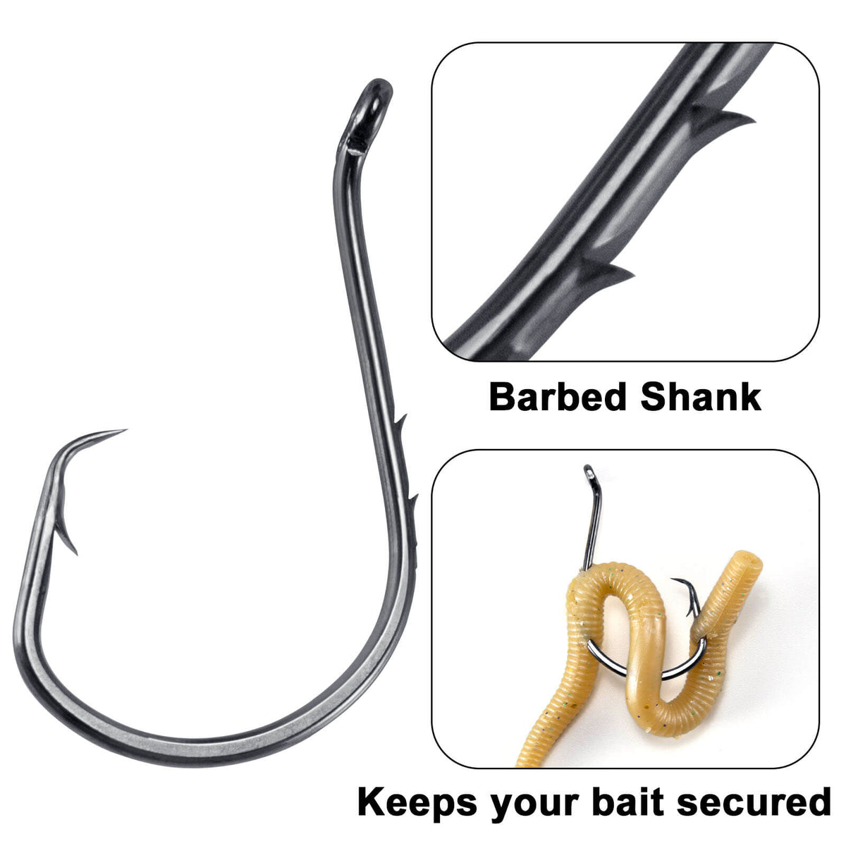 Dr.Fish 100pcs Baitholder Fishing Hooks with Double-Barbed Shank (3)