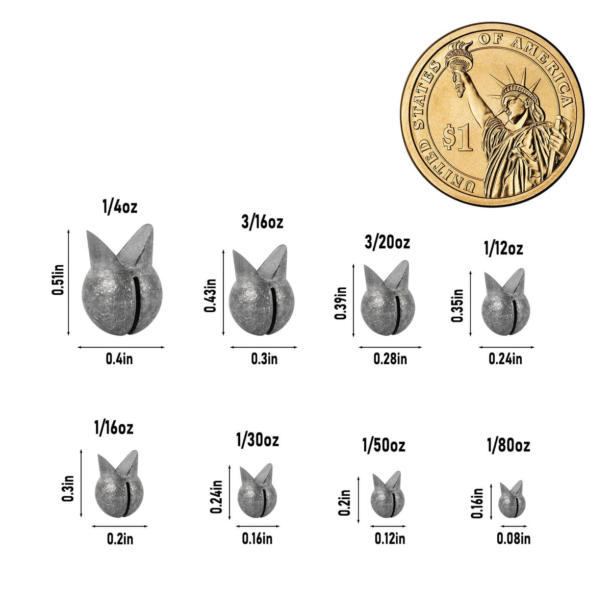 Dr.Fish 100pcs Split Shot Weights