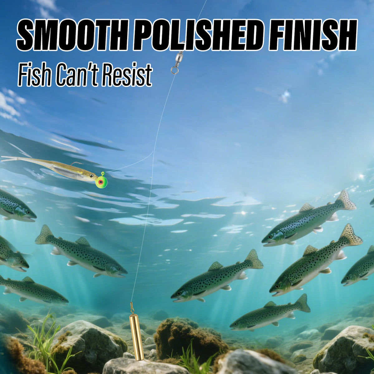Dr.Fish 20pcs Brass Drop Shot Weights 3/16oz–7/16oz