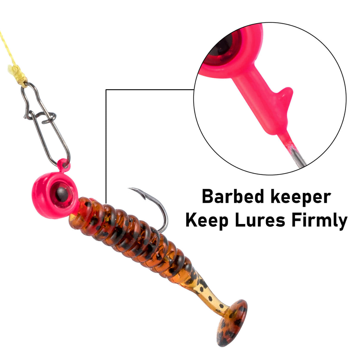 Dr.Fish 30pcs Crappie Jig Head Kit 6 Colors 132oz–18oz (5)
