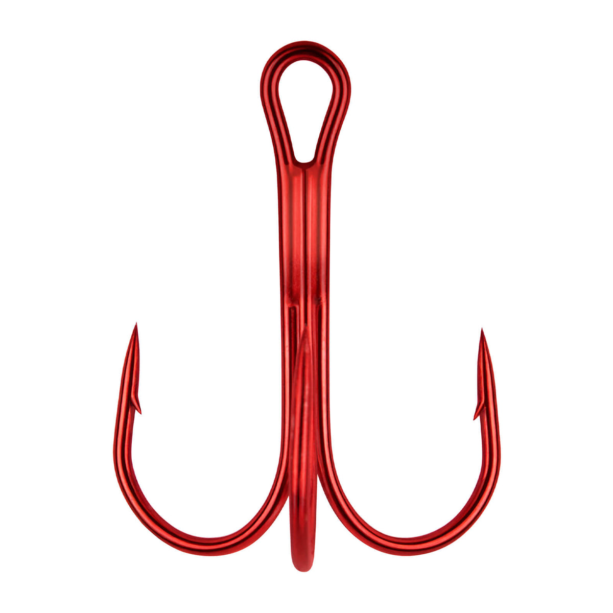Dr.Fish 50pcs Red Treble Fishing Hooks