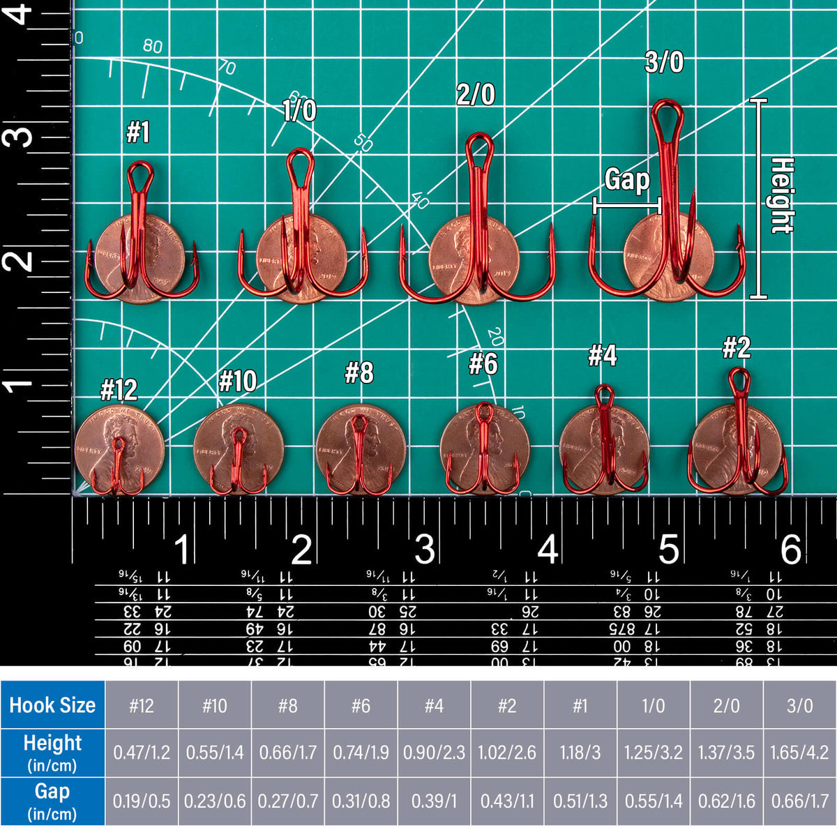 Dr.Fish 50pcs Red High Carbon Steel Treble Hooks
