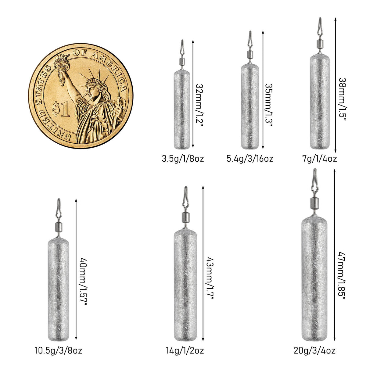 Dr.Fish Cylinder Drop Shot Weights 04