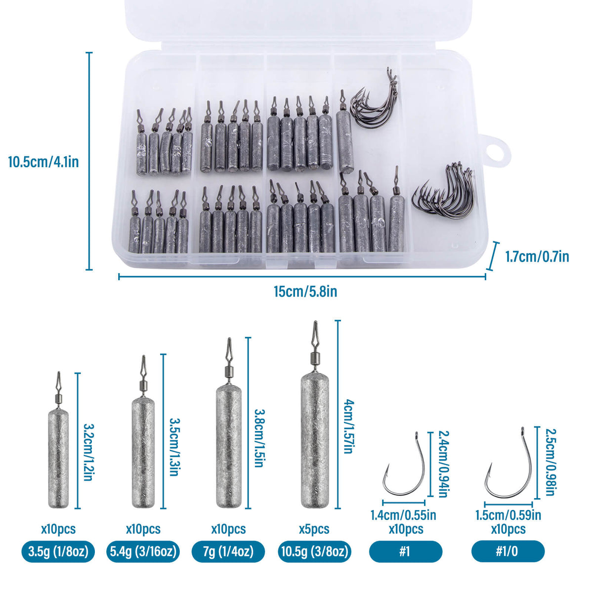 Dr.Fish 55/100 pack Dropshot Rigs Set
