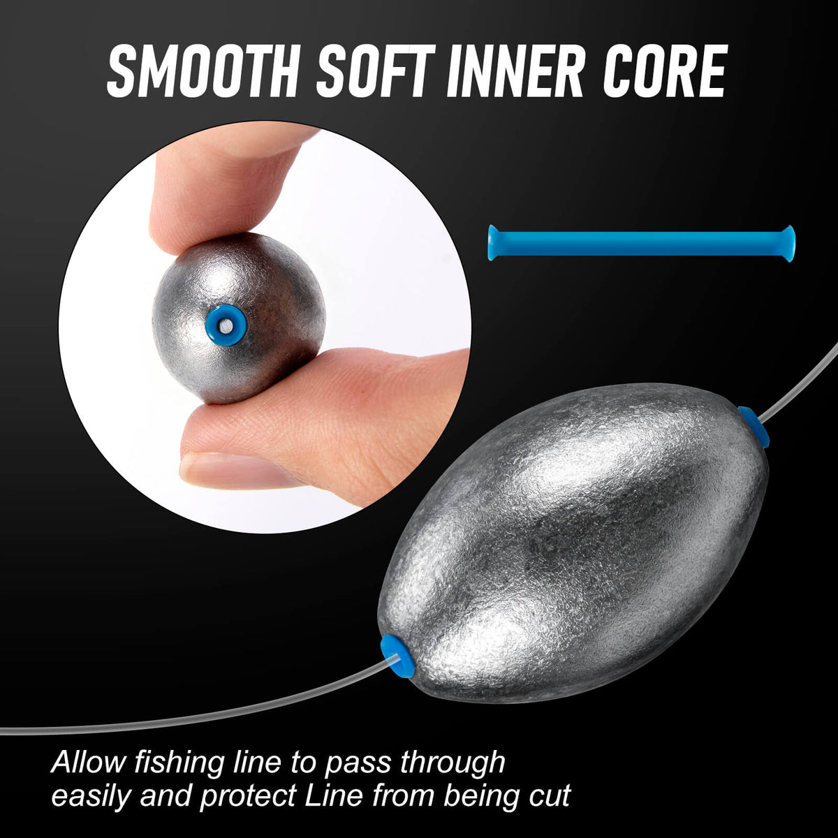 Dr.Fish Egg Sinkers with Smooth Plastic Core 02