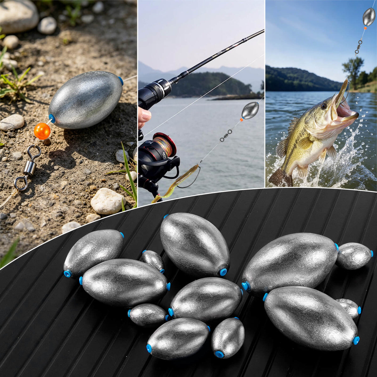 Dr.Fish Egg Sinkers with Smooth Plastic Core 3/16oz–10oz