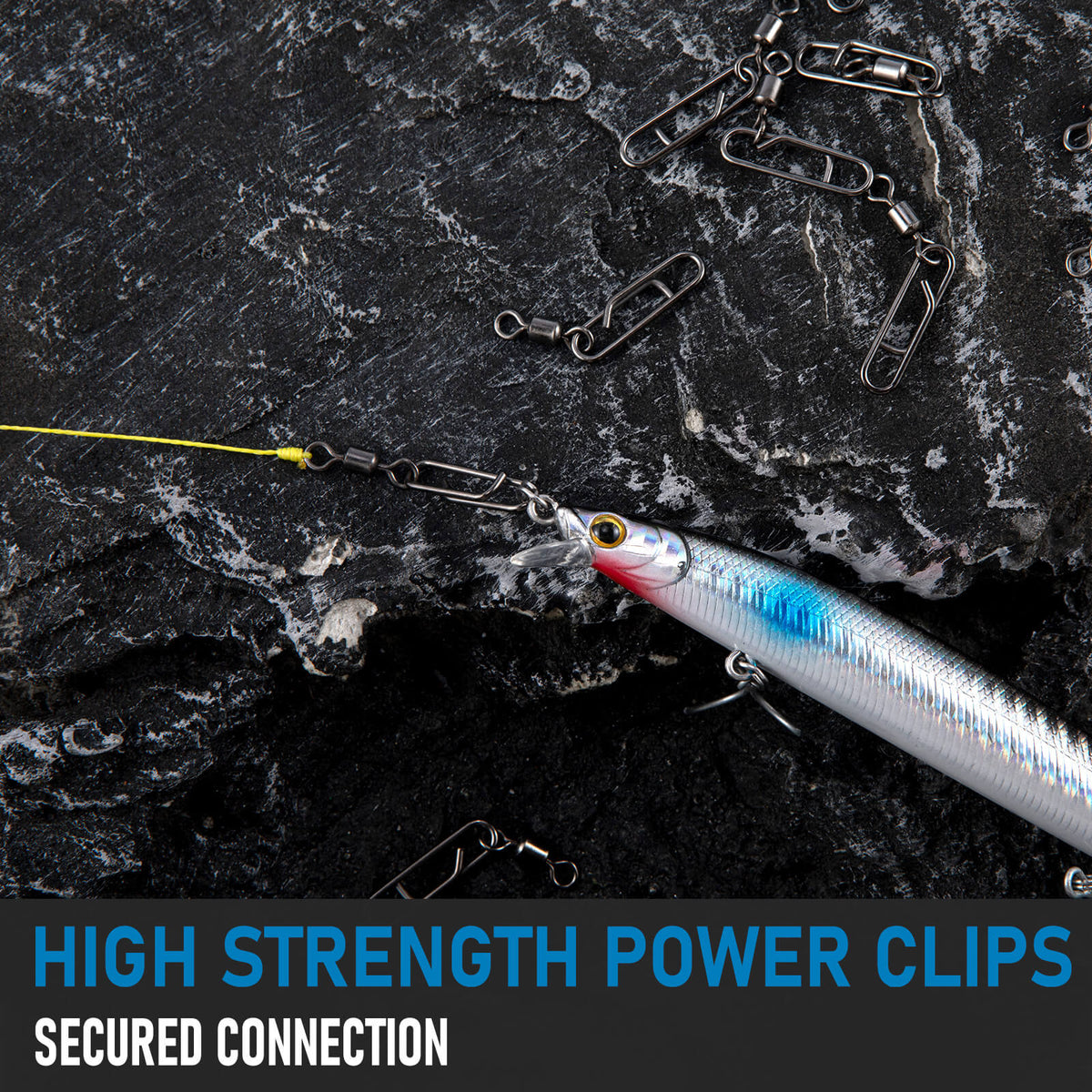 Dr.Fish Fishing Power Clips with Barrel Swivels 06