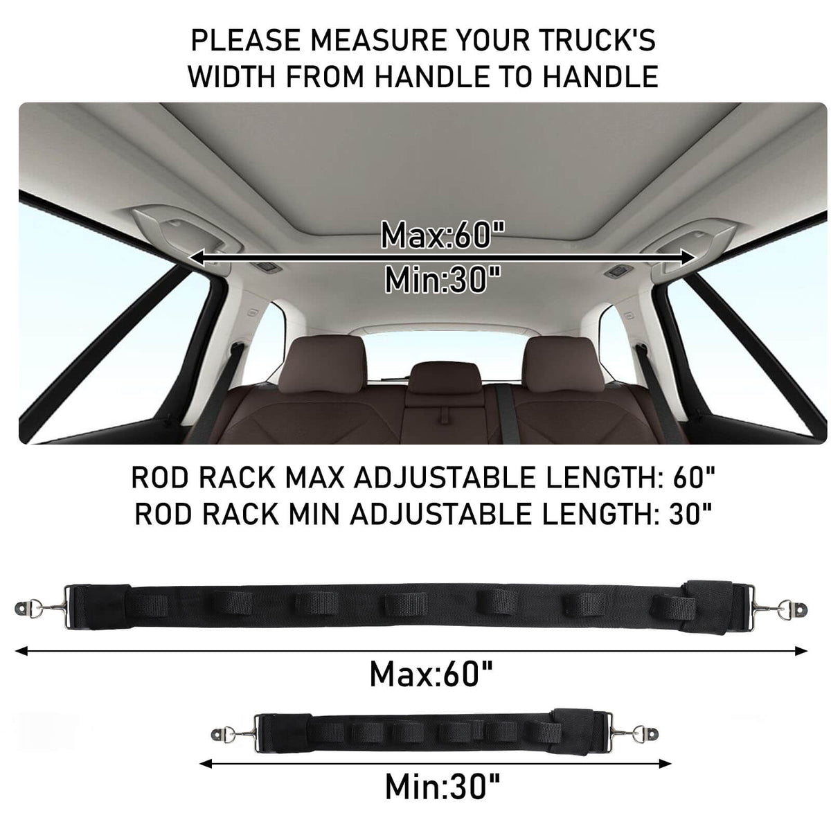 Dr.Fish Vehicle Fishing Rod Holder 30-60''