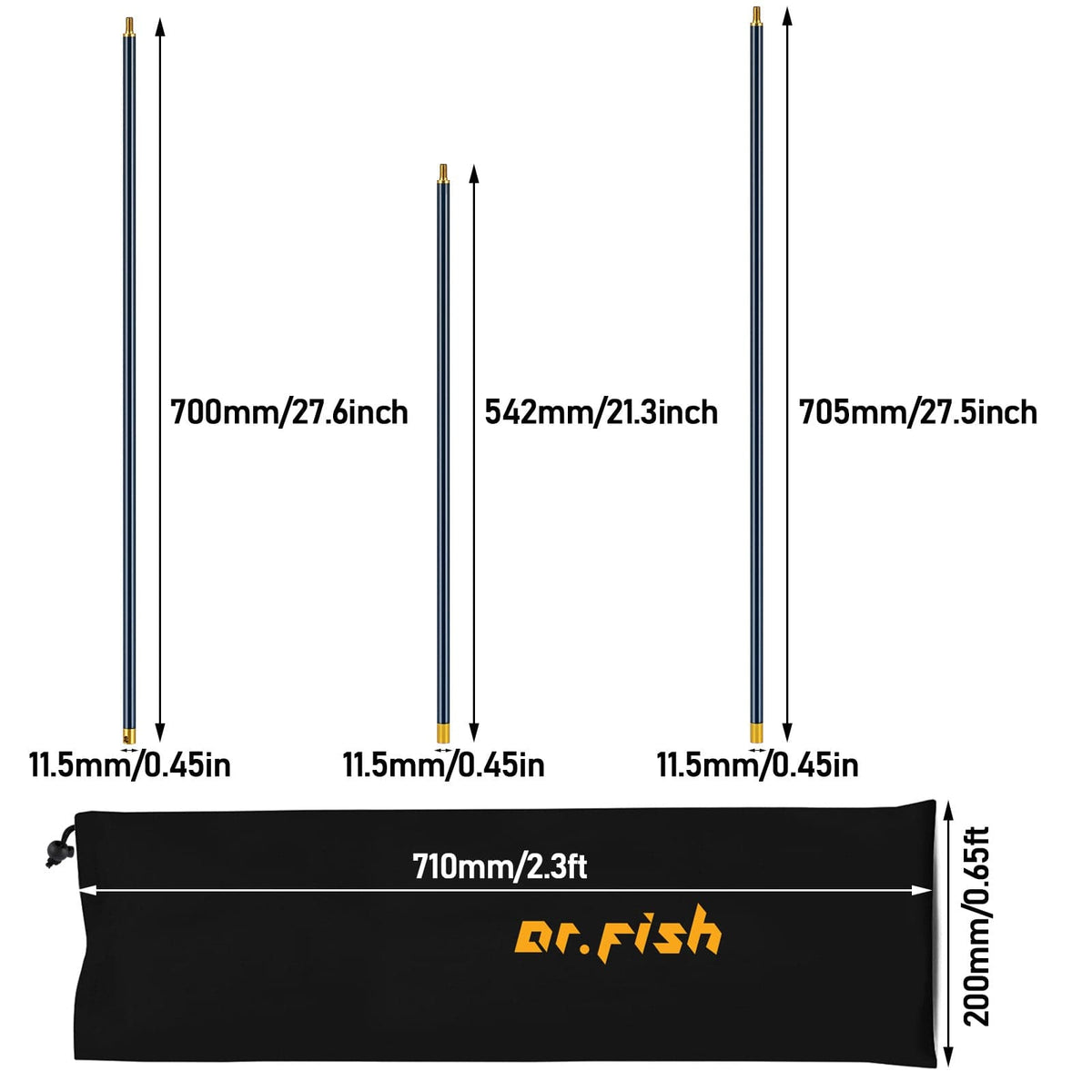 Dr.Fish 21.3-27.6in Spearfishing Poles &Materials Kit