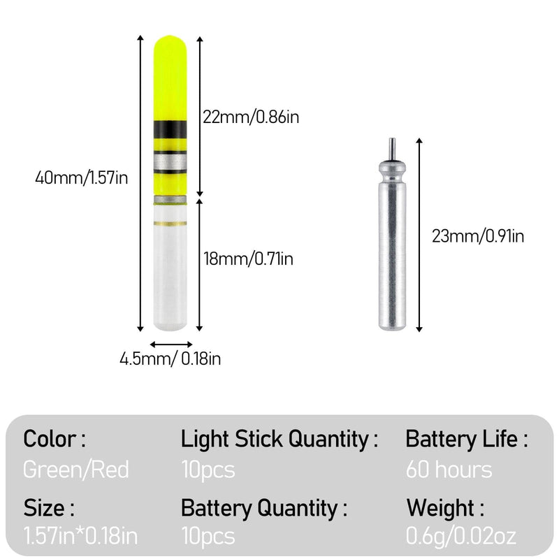 Dr.Fish 10pcs Glow Sticks LED Fish Floats
